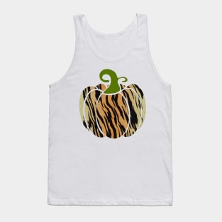 Tiger Striped Pumpkin Tank Top